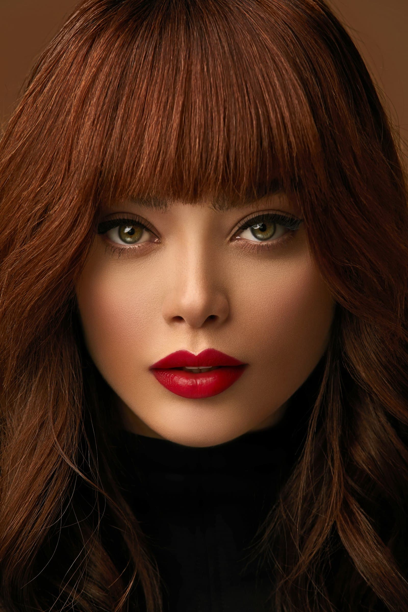 Precision copper color and a razor-sharp fringe on a client at MARMO